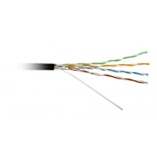 Hyperline UUTP4-C5E-S22-OUT-PE-BK (куски) Кабель витая пара, неэкранир. U/UTP, категория 5e, 4 пары (22 AWG), одножильный (solid), внешний, PE, -40°C – +60°C, черный - гарантия: 15 лет компонентная