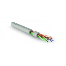 Hyperline UUTP4-C5E-S24-IN-LSLTX-GY-305 (305 м) Кабель витая пара, неэкранированная U/UTP, категория 5e, 4 пары (24 AWG), одножильный (solid), нг(А)-LSLTx, внутренний, серый
