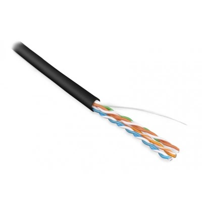 Hyperline UUTP4-C5E-S24-IN-LSZH-BK-305 (305 м) Кабель витая пара, неэкранированная U/UTP, категория 5e, 4 пары (24 AWG), одножильный (solid), LSZH, нг(А)-HF, -20°C – +75°C, черный - гарантия: 15 лет компонентная, 25 лет системная