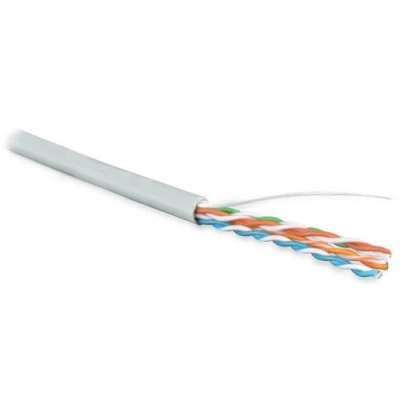Hyperline UUTP4-C5E-S24-IN-LSZH-GY-100 (100 м) Кабель витая пара, неэкран. U/UTP, категория 5e, 4 пары (24 AWG), одножильный (solid), LSZH, нг(А)-HF, -20°C – +75°C, серый - гарантия: 15 лет компонентная, 25 лет системная