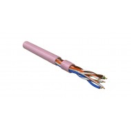 Hyperline UUTP4-C5E-S24-IN-LSZH-PK-305 (305 м) Кабель витая пара, неэкранированная U/UTP, категория 5e, 4 пары (24 AWG), одножильный(solid), LSZH, нг(А)-HF, -20°C – +75°C, розовый - гарантия:15 лет компонентная, 25 лет системная
