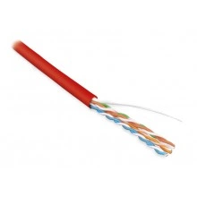 Hyperline UUTP4-C5E-S24-IN-LSZH-RD-305 (305 м) Кабель витая пара, неэкранированная U/UTP, категория 5e, 4 пары (24 AWG), одножильный (solid), LSZH, нг(А)-HF, -20°C – +75°C, красный - гарантия: 15 лет компонентная, 25 лет системная