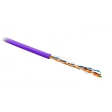 Hyperline UUTP4-C5E-S24-IN-LSZH-VL-305 (305 м) Кабель витая пара, неэкранированная U/UTP, категория 5e, 4 пары (24 AWG), одножильный(solid), LSZH, нг(А)-HF, -20°C – +75°C, фиолетовый - гарантия:15 лет компонентная, 25 лет системная
