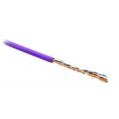 Hyperline UUTP4-C5E-S24-IN-LSZH-VL-305 (305 м) Кабель витая пара, неэкранированная U/UTP, категория 5e, 4 пары (24 AWG), одножильный(solid), LSZH, нг(А)-HF, -20°C – +75°C, фиолетовый - гарантия:15 лет компонентная, 25 лет системная