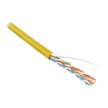 Hyperline UUTP4-C5E-S24-IN-LSZH-YL-100 (100 м) Кабель витая пара, неэкран. U/UTP, категория 5e, 4 пары (24 AWG), одножильный (solid), LSZH, нг(А)-HF, -20°C – +75°C, желтый - гарантия: 15 лет компонентная, 25 лет системная