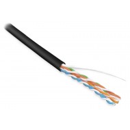 Hyperline UUTP4-C5E-S24-IN-PVC-BK-100 (100 м) Кабель витая пара, неэкранированная U/UTP, категория 5e, 4 пары (24 AWG), одножильный (solid), PVC, -20°C – +75°C, черный - гарантия: 15 лет компонентная, 25 лет системная