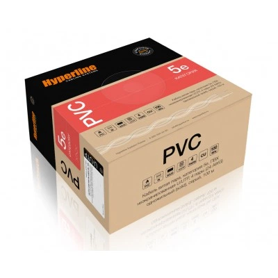 Hyperline UUTP4-C5E-S24-IN-PVC-GY-100 (100 м) Кабель витая пара, неэкранированная U/UTP, категория 5e, 4 пары (24 AWG), одножильный (solid), PVC, -20°C – +75°C, серый - гарантия: 15 лет компонентная; 25 лет системная Hyperline UUTP4-C5E-S24-IN-PVC-GY-100 (100 м) Кабель витая пара, неэкранированная U/UTP, категория 5e, 4 пары (24 AWG), одножильный (solid), PVC, -20°C – +75°C, серый - гарантия: 15 лет компонентная; 25 лет системная