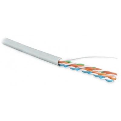Hyperline UUTP4-C5E-S24-IN-PVC-GY-305 (305 м) Кабель витая пара, неэкранированная U/UTP, категория 5e, 4 пары (24 AWG), одножильный (solid), PVC, -20°C – +75°C, серый - гарантия: 15 лет компонентная; 25 лет системная
