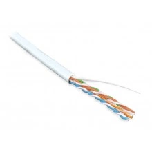 Hyperline UUTP4-C5E-S24-IN-PVC-WH-305 (305 м) Кабель витая пара, неэкранированная U/UTP, категория 5e, 4 пары (24 AWG), одножильный (solid), PVC, -20°C – +75°C, белый - гарантия: 15 лет компонентная; 25 лет системная
