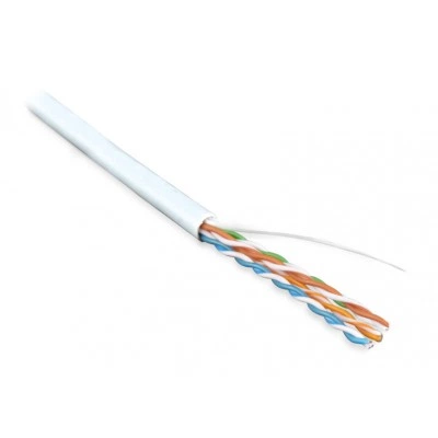 Hyperline UUTP4-C5E-S24-IN-PVC-WH-305 (305 м) Кабель витая пара, неэкранированная U/UTP, категория 5e, 4 пары (24 AWG), одножильный (solid), PVC, -20°C – +75°C, белый - гарантия: 15 лет компонентная; 25 лет системная