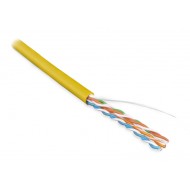 Hyperline UUTP4-C5E-S24-IN-PVC-YL-305 (305 м) Кабель витая пара, неэкранированная U/UTP, категория 5e, 4 пары (24 AWG), одножильный (solid), PVC, -20°C – +75°C, желтый - гарантия: 15 лет компонентная; 25 лет системная