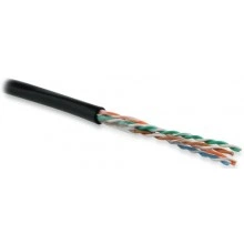 Hyperline UUTP4-C5E-S24-OUT-PE-BK-100 (100 м) Кабель витая пара, неэкранированный U/UTP, категория 5e, 4 пары (24 AWG), одножильный(solid), внешний, PE, -40°C - +60°C, черный - гарантия: 15 лет компонентная