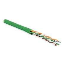Hyperline UUTP4-C6-P24-NCR-IN-LSZH-GN-100 (100 м) Кабель витая пара, неэкранированная U/UTP, категория 6, 4 пары (24 AWG), многожильный (patсh), без разделителя, LSZH, нг(А)-HF, –20°C–+75°C, зеленый