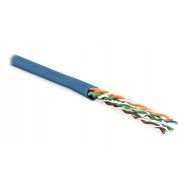 Hyperline UUTP4-C6-P24-NCR-IN-PVC-BL-100 (100 м) Кабель витая пара, неэкранированная U/UTP, категория 6, 4 пары (24 AWG), многожильный (patсh), без разделителя, PVC, нг(А)-HF, –5°C–+60°C, синий