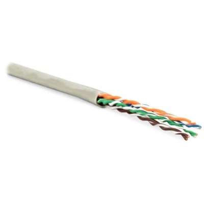 Hyperline UUTP4-C6-P24-NCR-IN-PVC-GY-100 (100 м) Кабель витая пара, неэкранированная U/UTP, категория 6, 4 пары (24 AWG), многожильный (patсh), без разделителя, PVC, нг(А)-HF, –5°C–+60°C, серый
