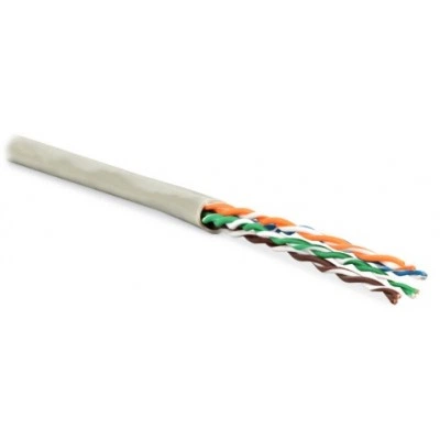 Hyperline UUTP4-C6-P24-NCR-IN-PVC-GY-305 (305 м) Кабель витая пара, неэкранированная U/UTP, категория 6, 4 пары (24 AWG), многожильный (patсh), без разделителя, PVC, -20°С – +75°С, серый