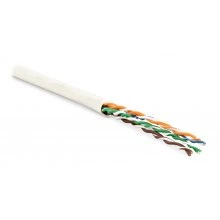 Hyperline UUTP4-C6-P24-NCR-IN-PVC-WH-100 (100 м) Кабель витая пара, неэкранированная U/UTP, категория 6, 4 пары (24 AWG), многожильный (patсh), без разделителя, PVC, нг(А)-HF, –5°C–+60°C, белый