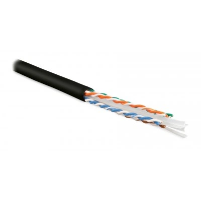 Hyperline UUTP4-C6-S23-IN-LSZH-BK-305 (305 м) Кабель витая пара U/UTP, категория 6, 4 пары (23 AWG), одножильный (solid), с разделителем, LSZH, нг(А)-HF, –20°C – +75°C, черный - гарантия:15 лет компонентная, 25 лет системная