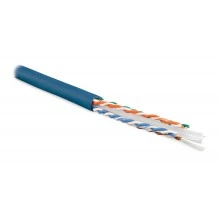 Hyperline UUTP4-C6-S23-IN-LSZH-BL-100 (100 м) Кабель витая пара U/UTP, категория 6, 4 пары (23 AWG), одножильный (solid), с разделителем, LSZH, нг(А)-HF, –20°C – +75°C, синий - гарантия:15 лет компонентная, 25 лет системная