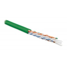 Hyperline UUTP4-C6-S23-IN-LSZH-GN-100 (100 м) Кабель витая пара U/UTP, категория 6, 4 пары (23 AWG), одножильный (solid), с разделителем, LSZH, нг(А)-HF, –20°C – +75°C, зеленый - гарантия:15 лет компонентная, 25 лет системная