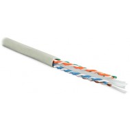 Hyperline UUTP4-C6-S23-IN-LSZH-GY-100 (100 м) Кабель витая пара U/UTP, категория 6, 4 пары (23 AWG), одножильный (solid), с разделителем, LSZH, нг(А)-HF, –20°C – +75°C, серый - гарантия:15 лет компонентная, 25 лет системная