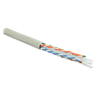 Hyperline UUTP4-C6-S23-IN-LSZH-GY-305 (305 м) Кабель витая пара U/UTP, категория 6, 4 пары (23 AWG), одножильный (solid), с разделителем, LSZH, нг(А)-HF, –20°C – +75°C, серый - гарантия: 15 лет компонентная, 25 лет системная