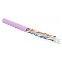 Hyperline UUTP4-C6-S23-IN-LSZH-PK-100 (100 м) Кабель витая пара U/UTP, категория 6, 4 пары (23 AWG), одножильный (solid), с разделителем, LSZH, нг(А)-HF, –20°C – +75°C, розовый - гарантия:15 лет компонентная, 25 лет системная