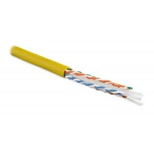 Hyperline UUTP4-C6-S23-IN-LSZH-YL-305 (305 м) Кабель витая пара U/UTP, категория 6, 4 пары (23 AWG), одножильный (solid), с разделителем, LSZH, нг(А)-HF, –20°C – +75°C, желтый - гарантия:15 лет компонентная; 25 лет системная