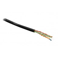 Hyperline UUTP4-C6-S23-IN-PVC-BK-305 (305 м) Кабель витая пара, неэкранированная U/UTP, категория 6, 4 пары (23 AWG), одножильный (solid), с разделителем, PVC, –20°C – +75°C, черный - гарантия: 15 лет компонентная, 25 лет системная