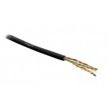Hyperline UUTP4-C6-S23-IN-PVC-BK-305 (305 м) Кабель витая пара, неэкранированная U/UTP, категория 6, 4 пары (23 AWG), одножильный (solid), с разделителем, PVC, –20°C – +75°C, черный - гарантия: 15 лет компонентная, 25 лет системная