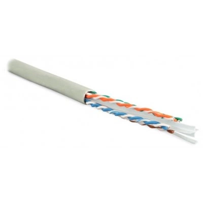 Hyperline UUTP4-C6-S23-IN-PVC-GY-305 (305 м) Кабель витая пара, неэкранированная U/UTP, категория 6, 4 пары (23 AWG), одножильный (solid), с разделителем, PVC, –20°C – +75°C, серый - гарантия: 15 лет компонентная; 25 лет системная