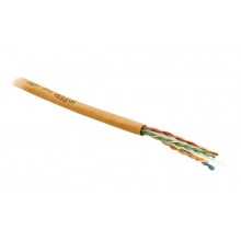 Hyperline UUTP4-C6-S23-IN-PVC-OR-305 (305 м) Кабель витая пара, неэкранированная U/UTP, категория 6, 4 пары (23 AWG), одножильный (solid), с разделителем, PVC, –20°C – +75°C, оранжевый - гарантия: 15 лет компонентная, 25 лет системная