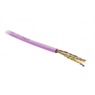 Hyperline UUTP4-C6-S23-IN-PVC-PK-305 (305 м) Кабель витая пара, неэкранированная U/UTP, категория 6, 4 пары (23 AWG), одножильный (solid), с разделителем, PVC, –20°C – +75°C, розовый - гарантия: 15 лет компонентная, 25 лет системная
