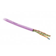 Hyperline UUTP4-C6-S23-IN-PVC-PK-305 (305 м) Кабель витая пара, неэкранированная U/UTP, категория 6, 4 пары (23 AWG), одножильный (solid), с разделителем, PVC, –20°C – +75°C, розовый - гарантия: 15 лет компонентная, 25 лет системная
