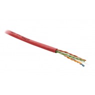 Hyperline UUTP4-C6-S23-IN-PVC-RD-305 (305 м) Кабель витая пара, неэкранированная U/UTP, категория 6, 4 пары (23 AWG), одножильный (solid), с разделителем, PVC, –20°C – +75°C, красный - гарантия: 15 лет компонентная, 25 лет системная