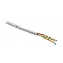 Hyperline UUTP4-C6-S23-IN-PVC-WH-305 (305 м) Кабель витая пара, неэкранированная U/UTP, категория 6, 4 пары (23 AWG), одножильный (solid), с разделителем, PVC, –20°C – +75°C, белый - гарантия: 15 лет компонентная, 25 лет системная