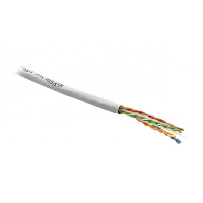 Hyperline UUTP4-C6-S23-IN-PVC-WH-305 (305 м) Кабель витая пара, неэкранированная U/UTP, категория 6, 4 пары (23 AWG), одножильный (solid), с разделителем, PVC, –20°C – +75°C, белый - гарантия: 15 лет компонентная, 25 лет системная