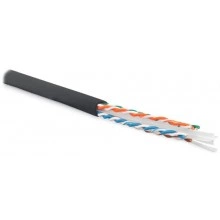 Hyperline UUTP4-C6-S23-OUT-LSZH-BK-500 (500 м) Кабель витая пара U/UTP,кат. 6, 4 пары(23 AWG), одножил.(solid),с разделителем,внешний, LSZH нг(А)-HF, -40°C – +75°C, черный - гарантия: 15 лет компонентная