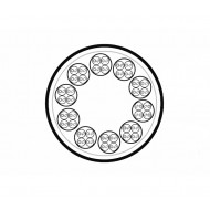 Hyperline UUTP4x10W-C5E-S24-IN-LSZH/LSZH-GY Cборка кабельная, 10 неэкранированных кабелей U/UTP 4х2х0,51 (24 AWG), категория 5e, однопроволочные жилы, каждый кабель в оболочке LSZH нг(А)-HF, общая оболочка LSZH нг(А)-HF, –20°C – +60°C, серый