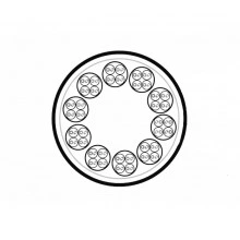 Hyperline UUTP4x10W-C5E-S24-IN-LSZH/LSZH-GY Cборка кабельная, 10 неэкранированных кабелей U/UTP 4х2х0,51 (24 AWG), категория 5e, однопроволочные жилы, каждый кабель в оболочке LSZH нг(А)-HF, общая оболочка LSZH нг(А)-HF, –20°C – +60°C, серый