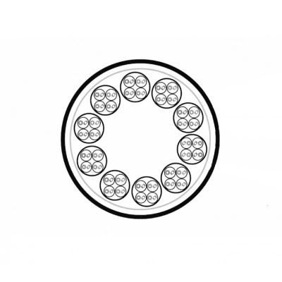 Hyperline UUTP4x10W-C5E-S24-IN-LSZH/LSZH-GY Cборка кабельная, 10 неэкранированных кабелей U/UTP 4х2х0,51 (24 AWG), категория 5e, однопроволочные жилы, каждый кабель в оболочке LSZH нг(А)-HF, общая оболочка LSZH нг(А)-HF, –20°C – +60°C, серый