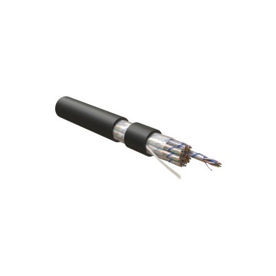 Hyperline UUTP50W-C5-S24-OUT-PE-BK Кабель витая пара, неэкранированная U/UTP, категория 5, 50 пар (5 пар (24 AWG)х10), одножильный (solid), внешний, PE, -40°C – +60°C, черный